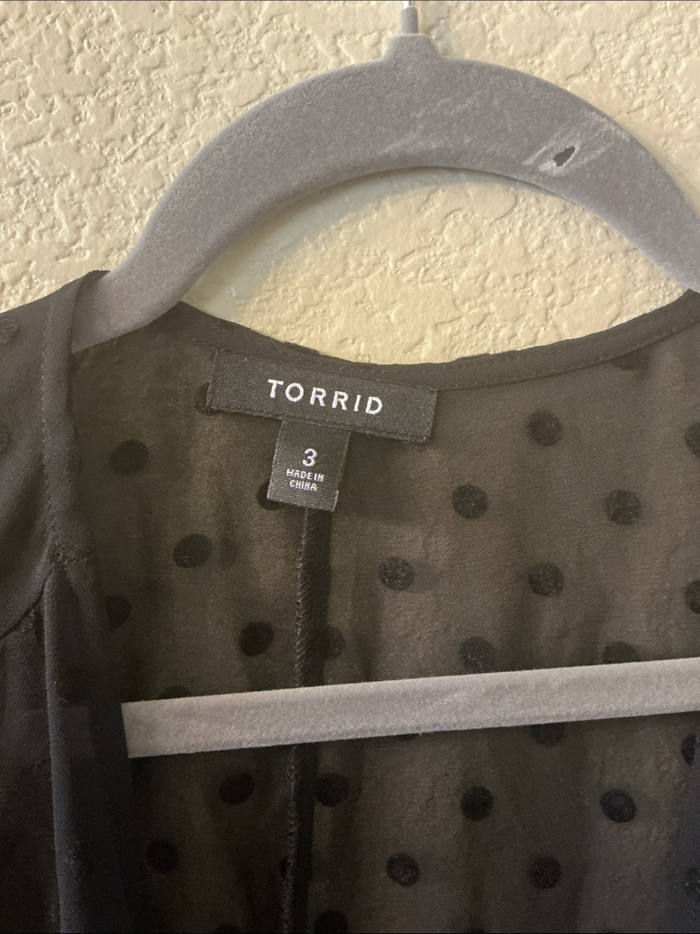 torrid Black Sheer Polka Dot Kimono Tunic 3X - Picture 5 of 6